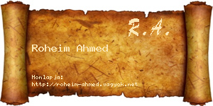 Roheim Ahmed névjegykártya